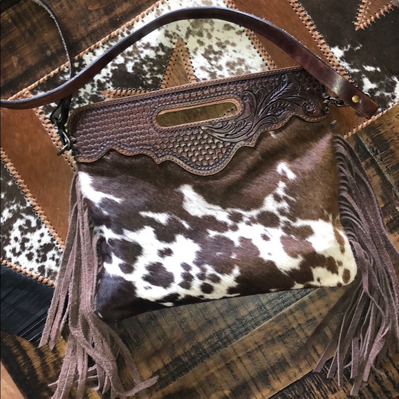 American Darling Handbags - American Darling Fringe Cowhide Purse